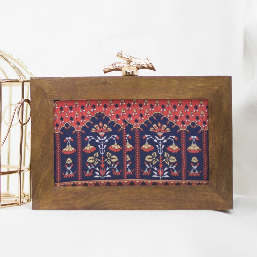 Multicolored Wooden Clutch Purse
