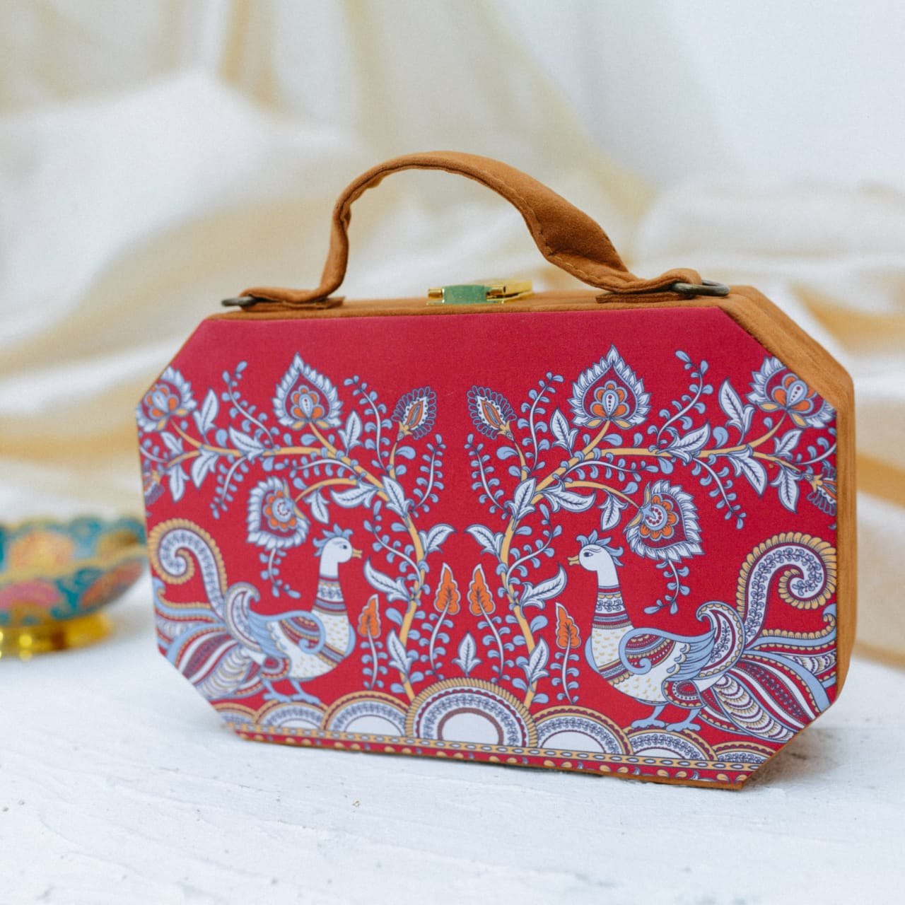 Printed Suitcase style sling bag