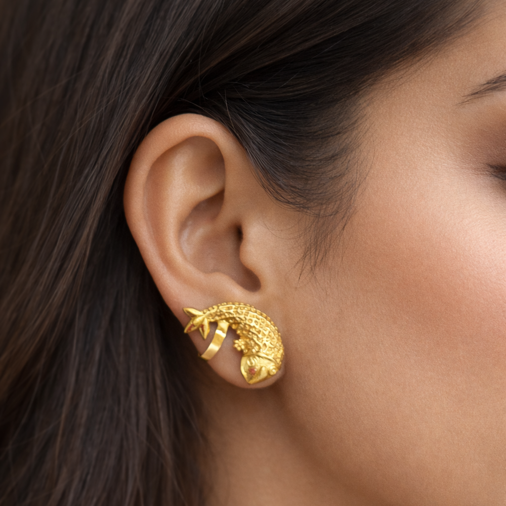 Fish Brass Earcuff Earrings