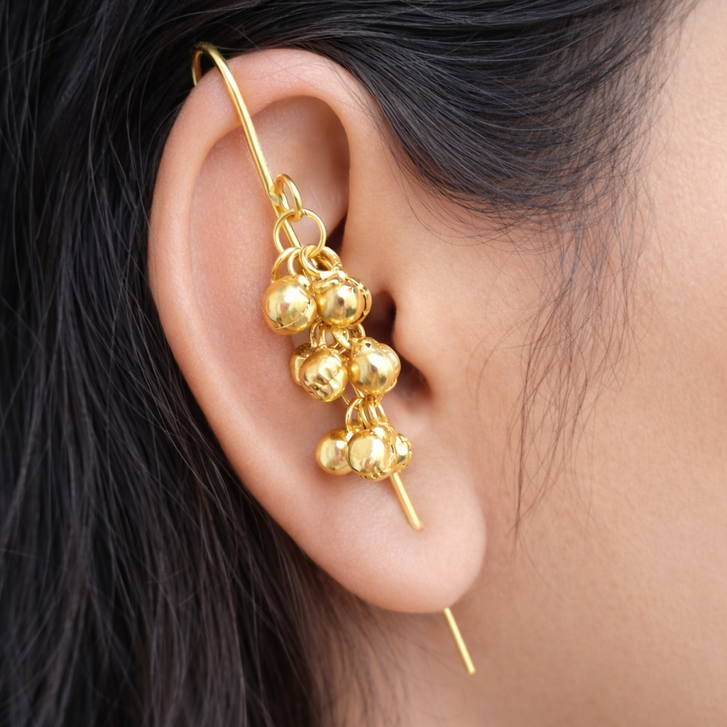 Ghungroo Needle Earcuff Earrings