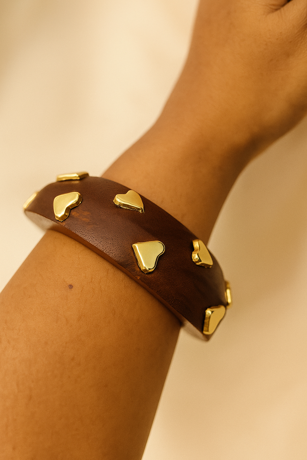Heartbeat charm Wooden Bangle