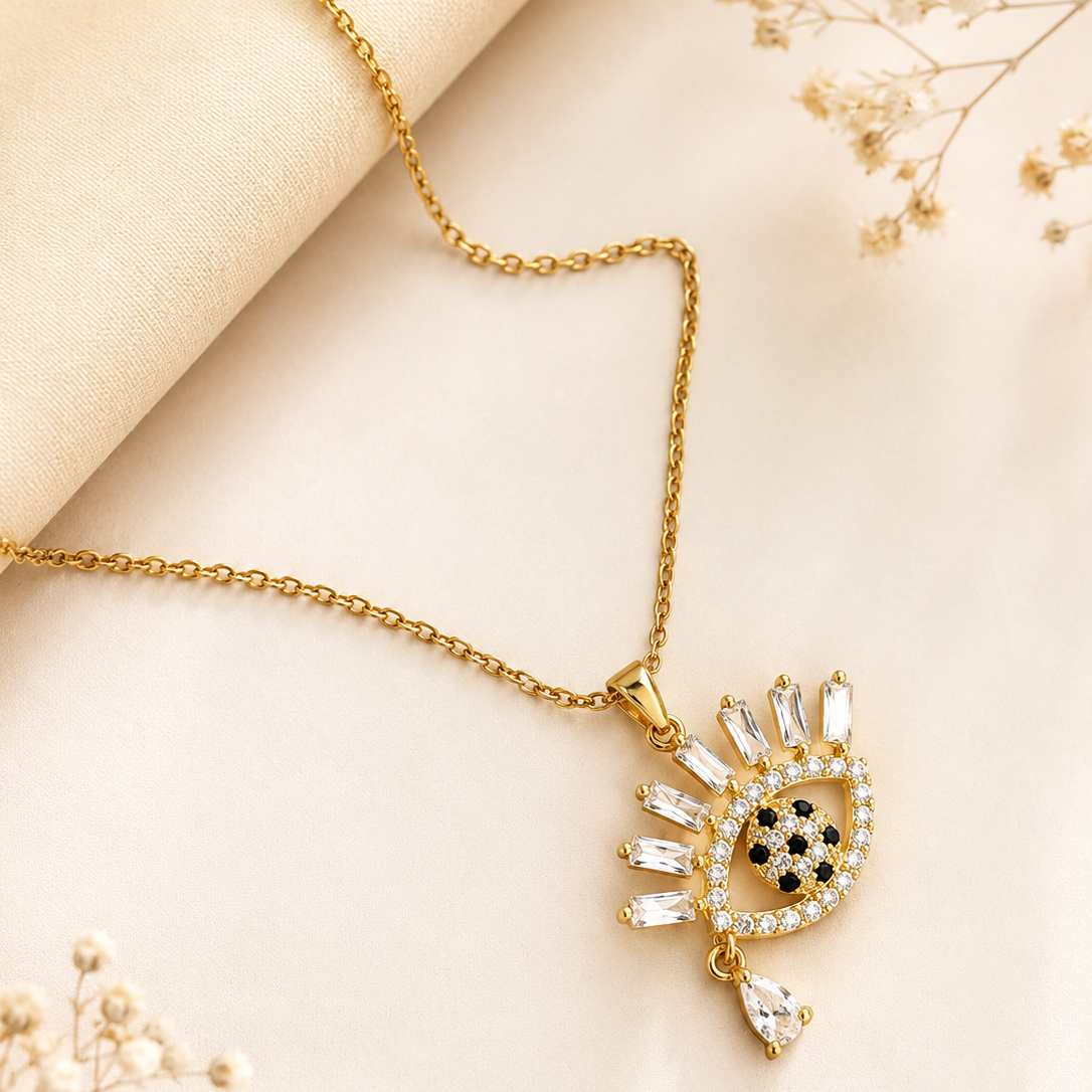 Eli Evil Eye Crystal Pendant Necklace