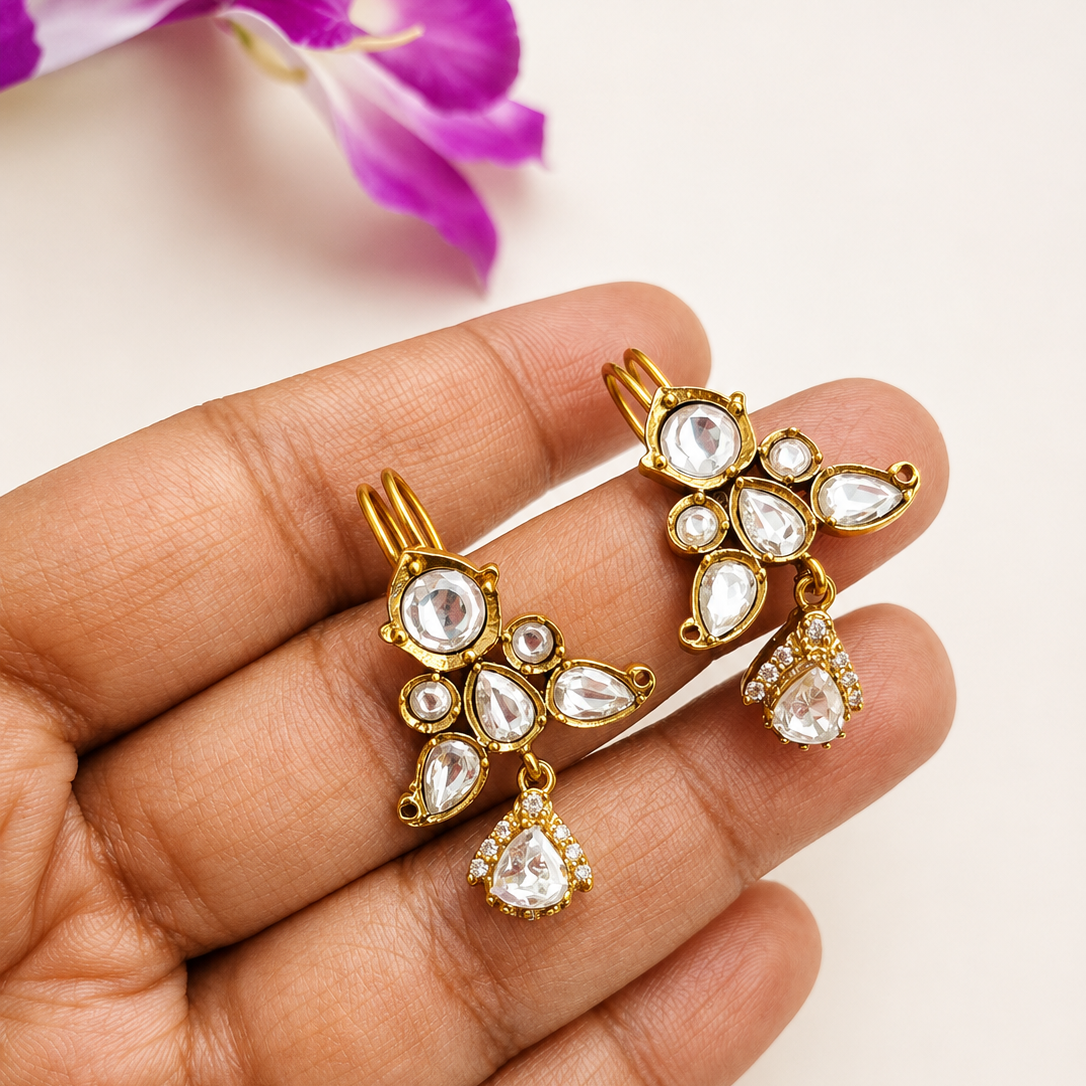 Ehika Clip-On Kundan Bugadi Ear Cuff