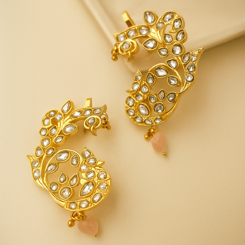 Peacock Stone Earcuffs
