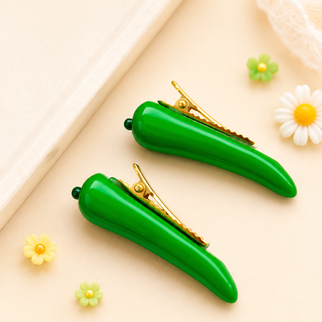 Vibrant Chilli Pepper Hair Clip For Kids