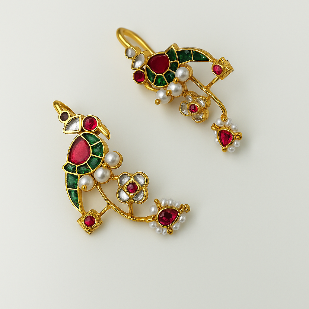 Dhriyi Peacock Bugadi Earcuff - Set of 2