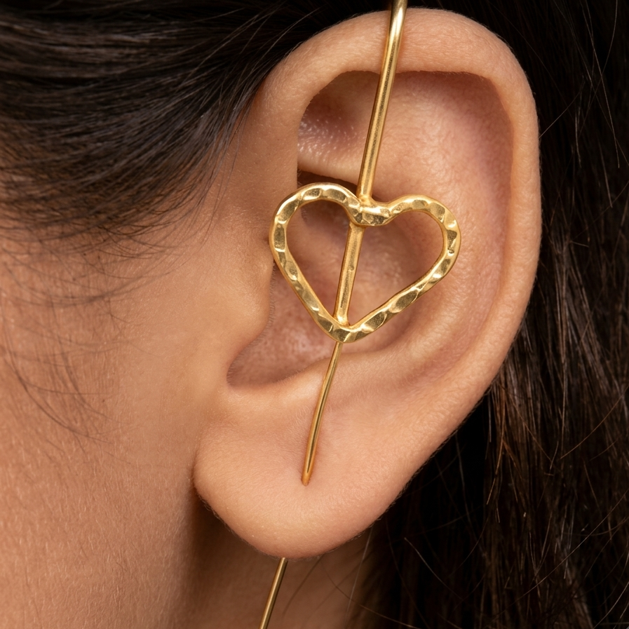 Heart Needle Earcuff - Set of 2