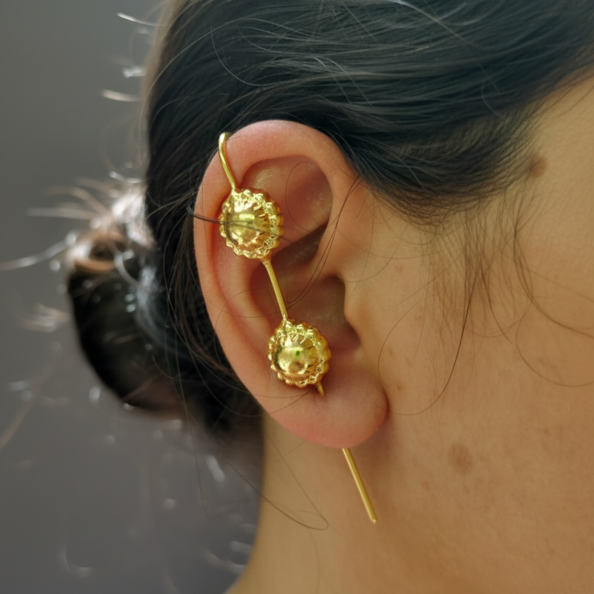 Jwala Golden Earcuffs