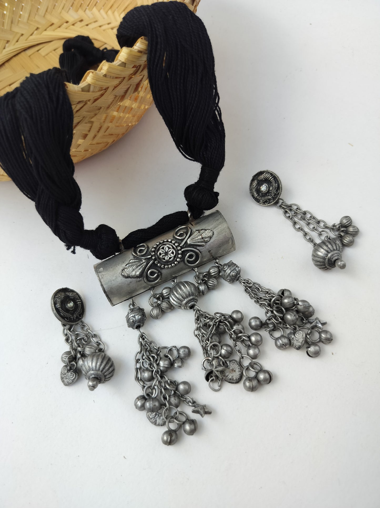 Ghungroo Oxidised Necklace set