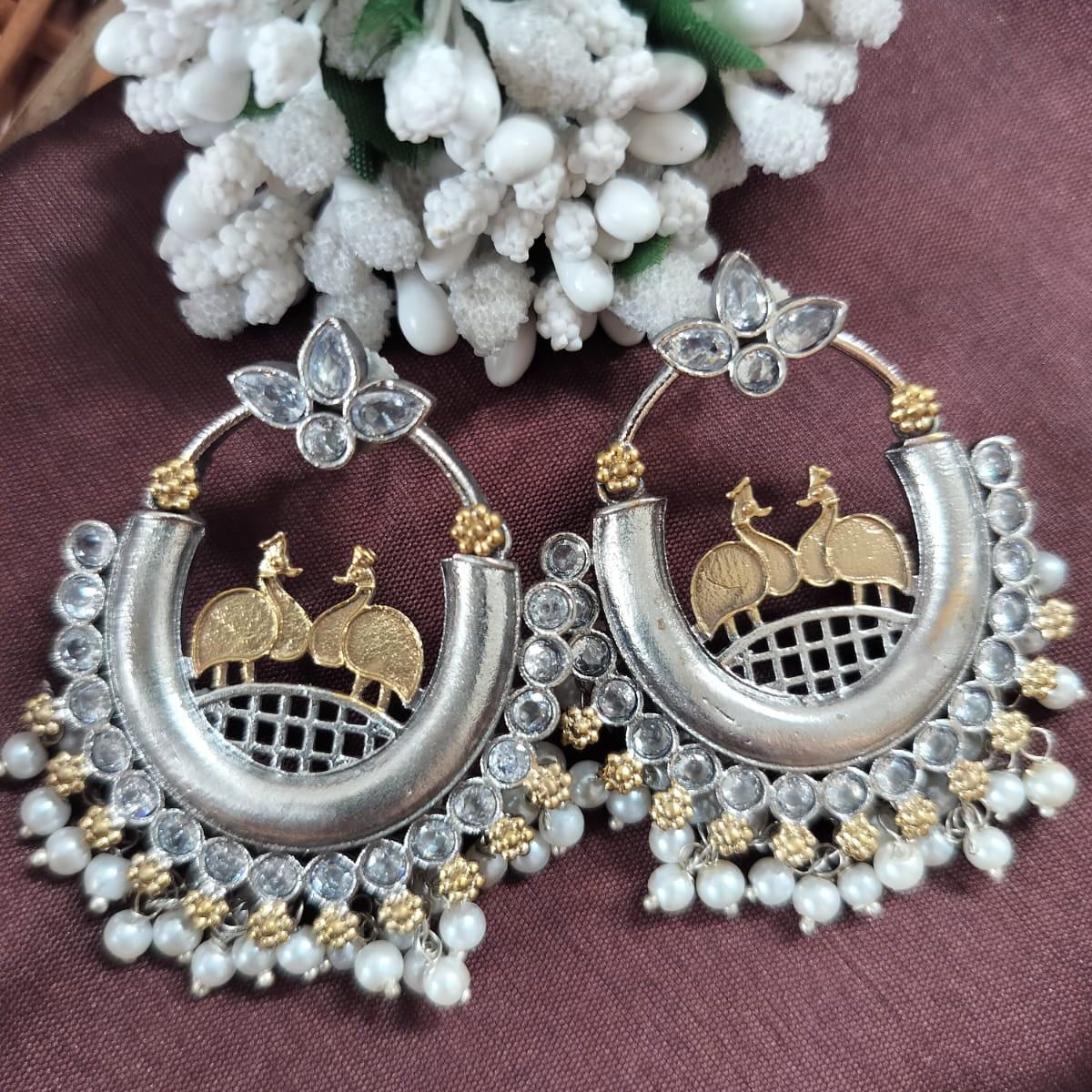 Dual tone Sakhi earrings
