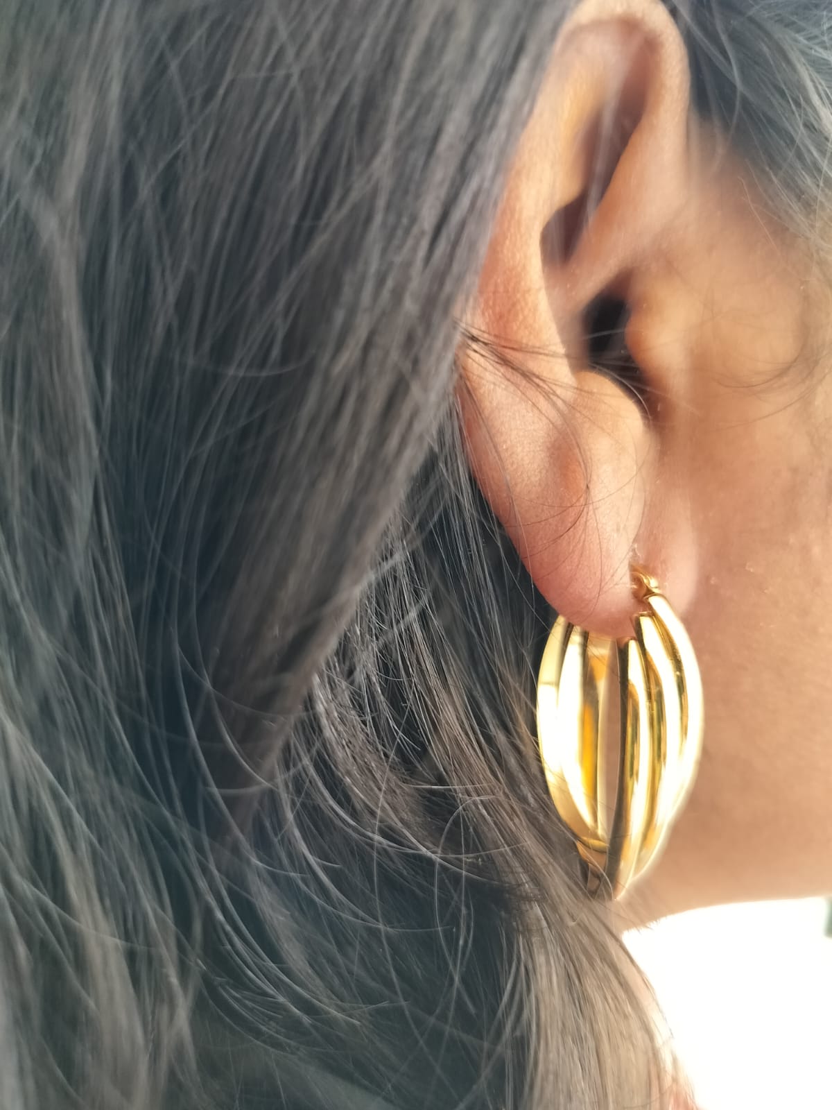 Chunky Golden Oval Hoops