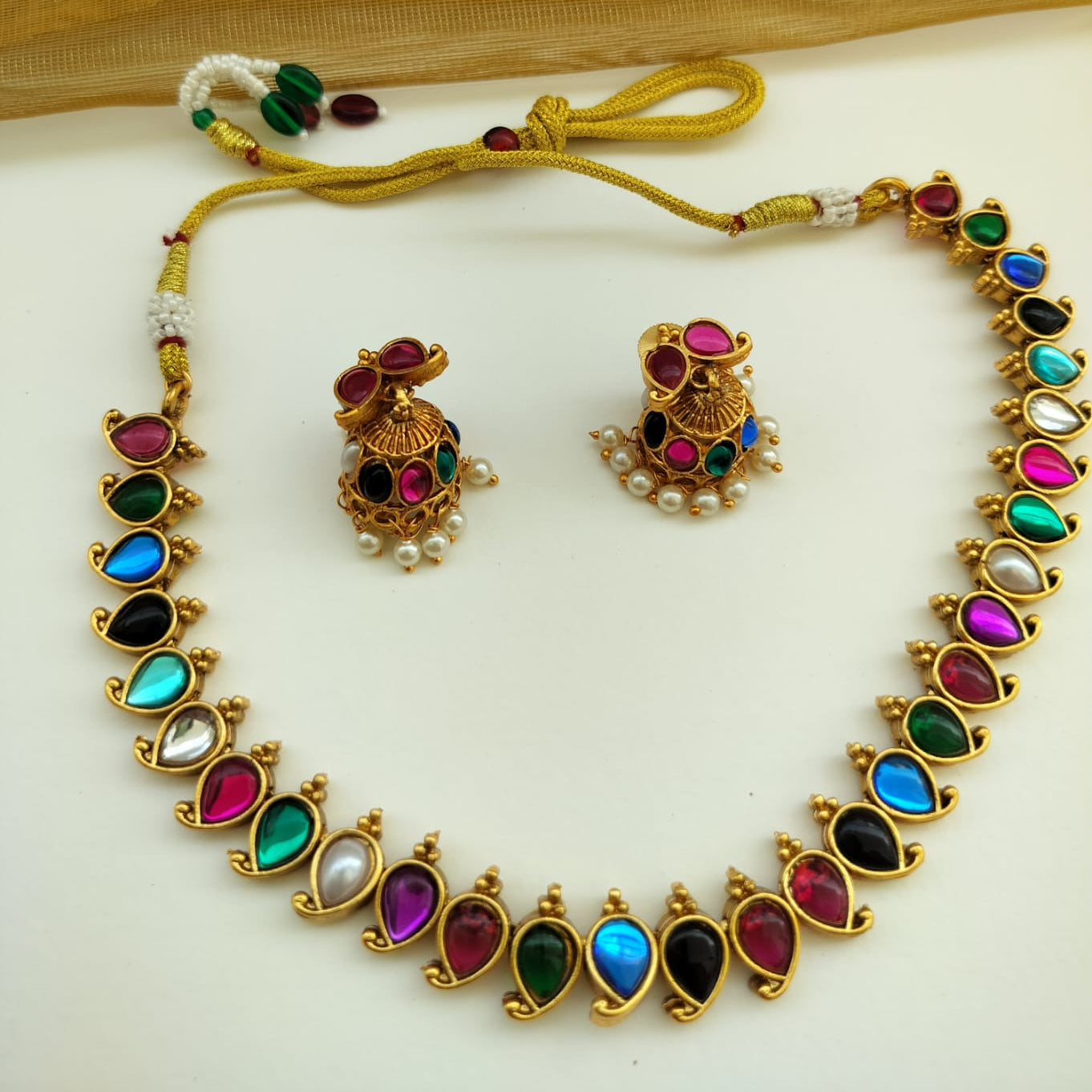 Multicolored South Inspired Necklace set