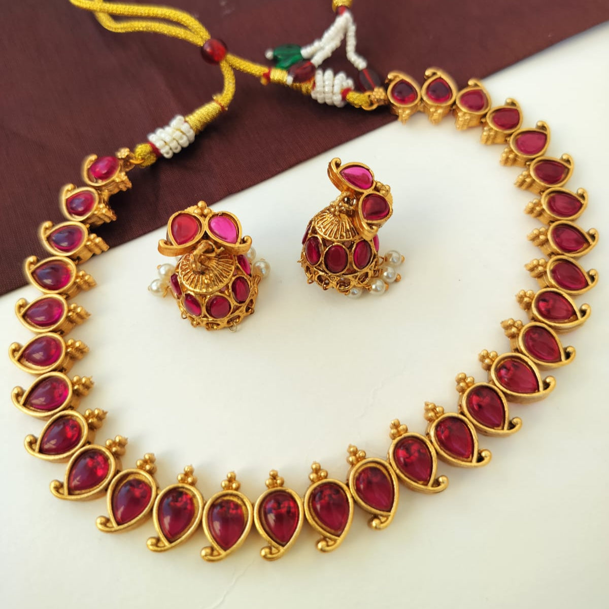 South Inspired Neckpiece set (Pink color)