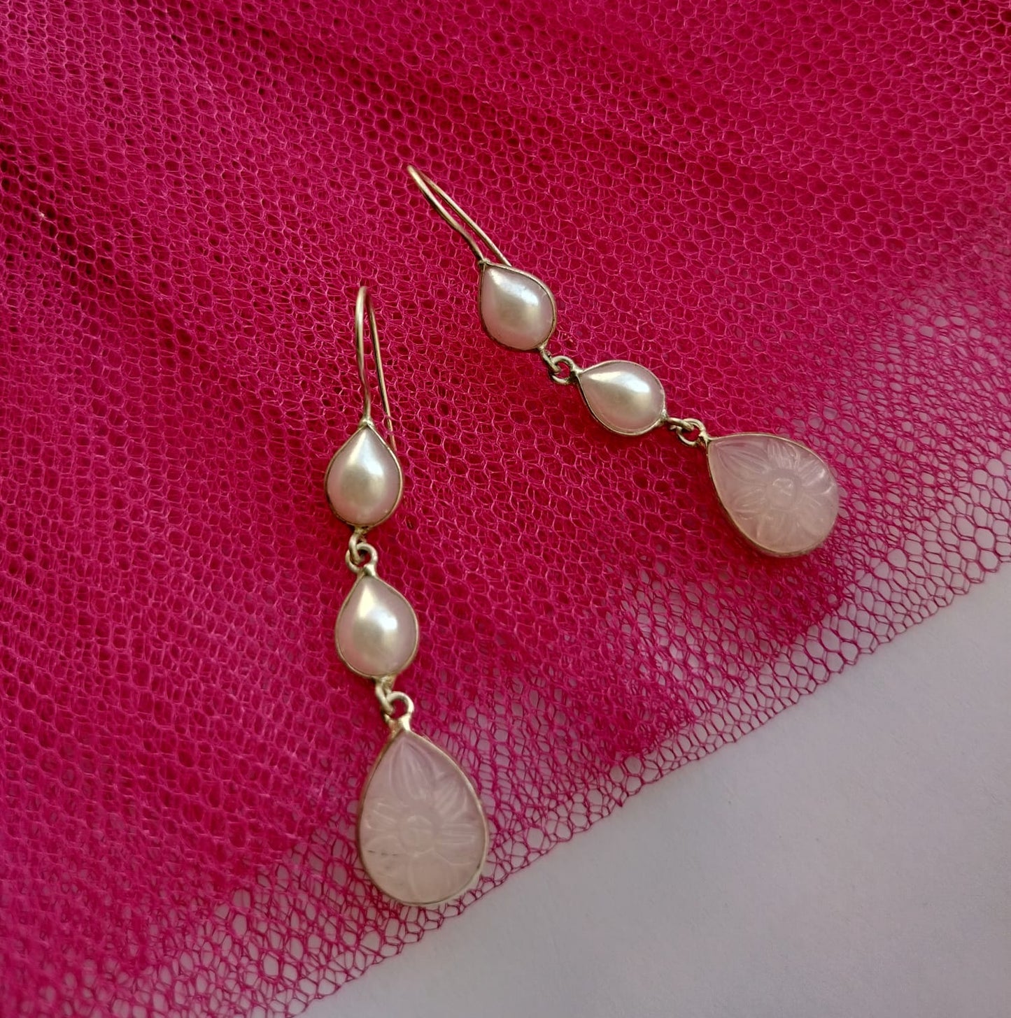 Pritika Drop Earrings (White)