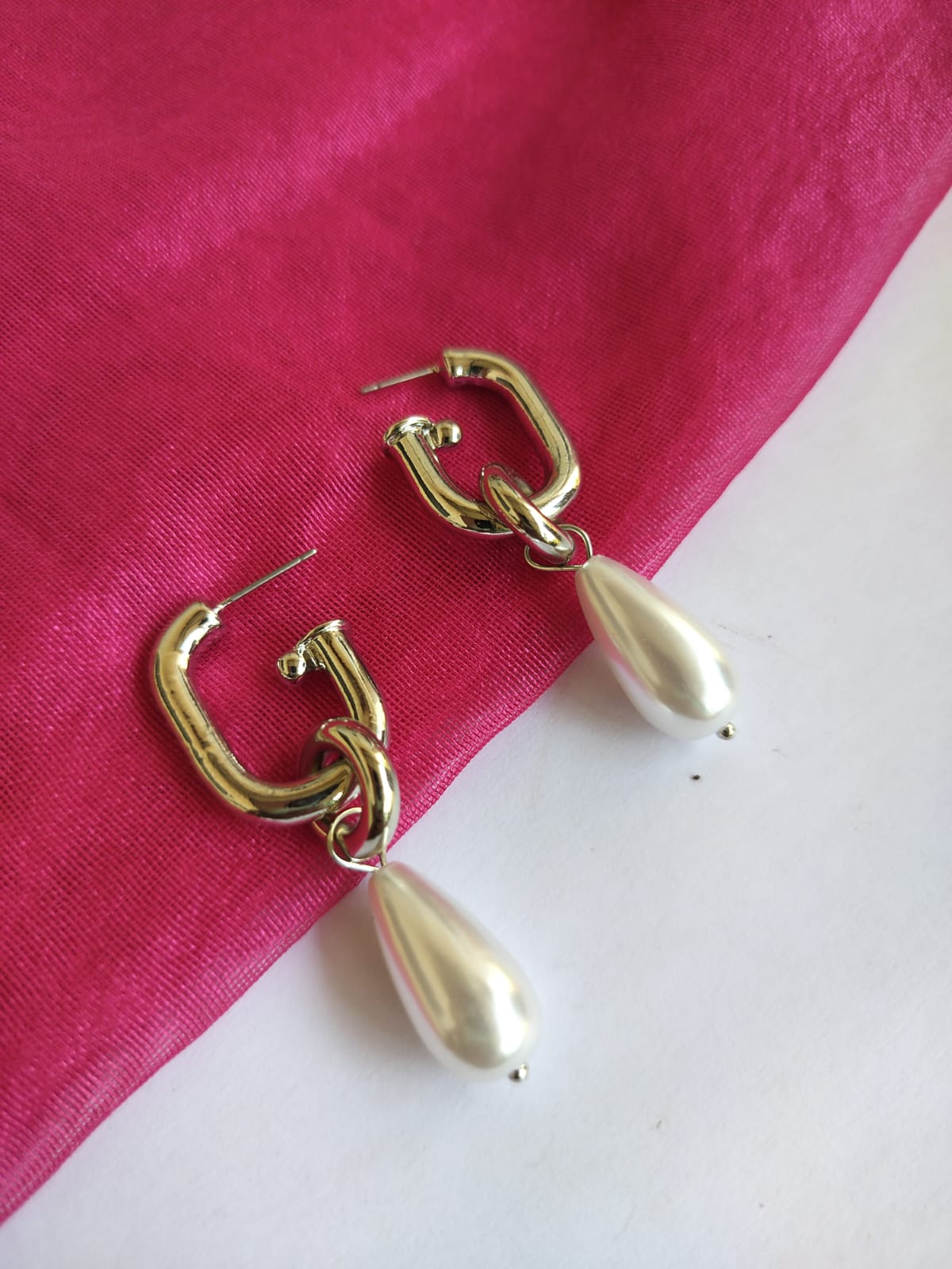 Silver Pearl Drop Earrings