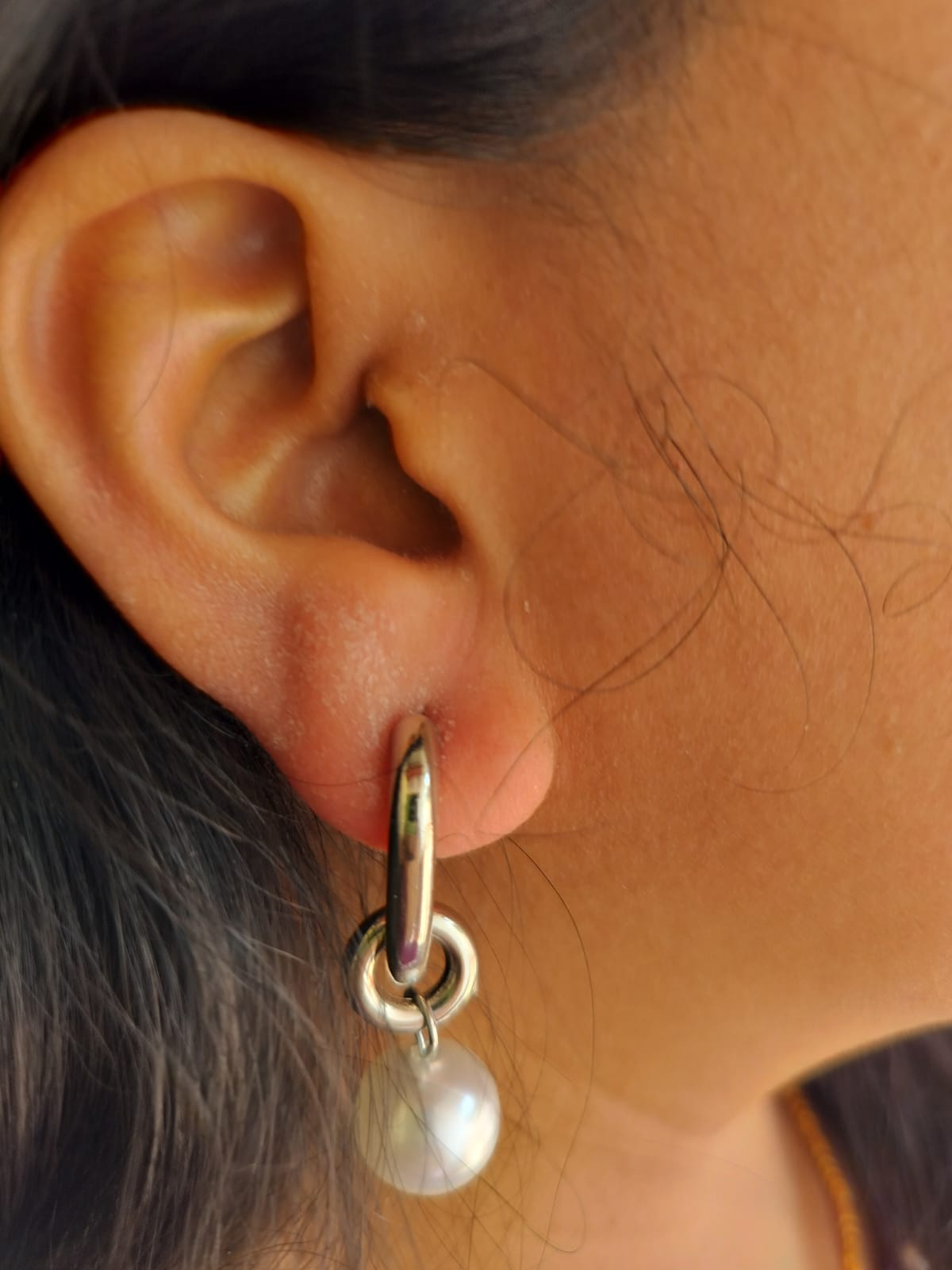 Silver Pearl Drop Earrings