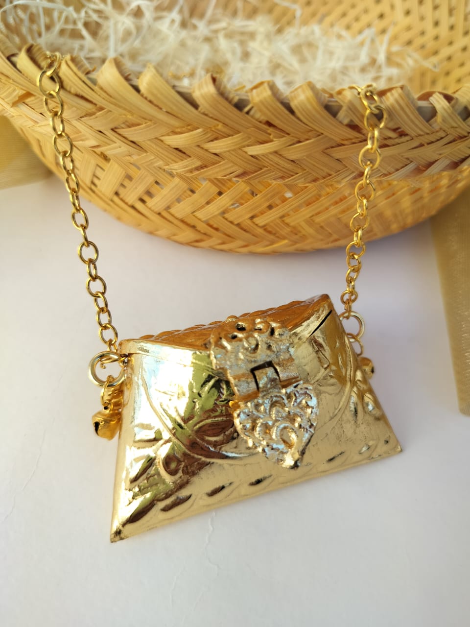 golden metal mini bag