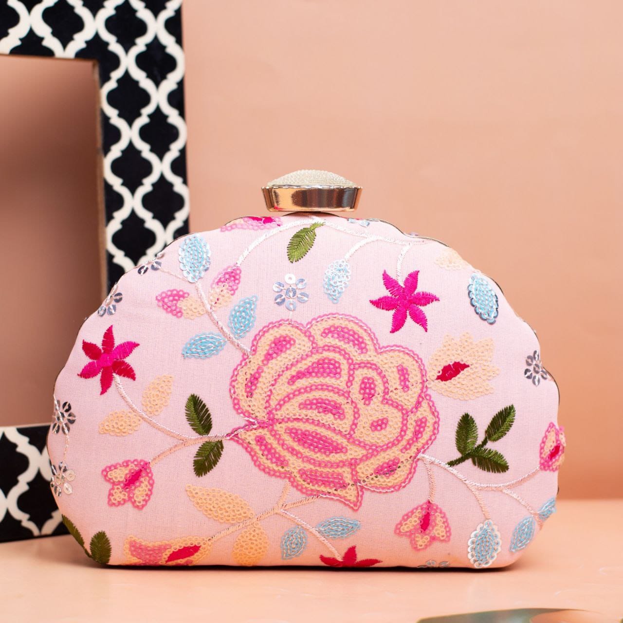 Gulaabi Sequin Embroidered Clutch