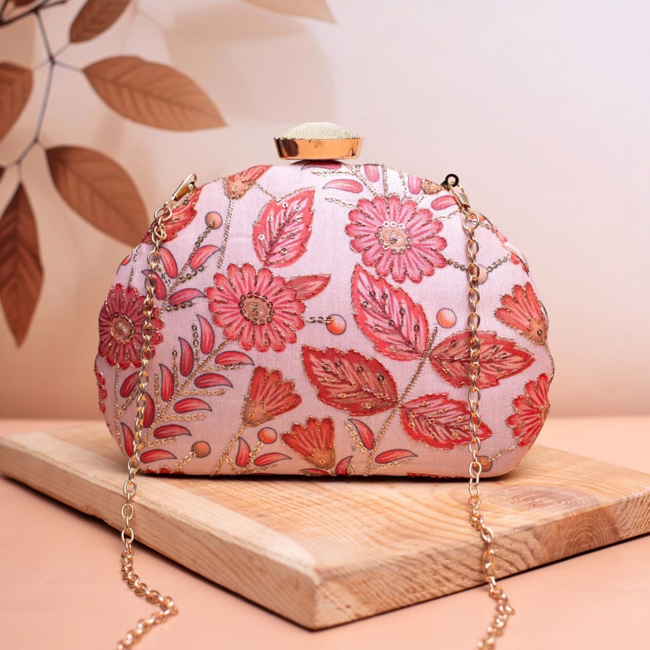 Bahara Sequin Embroidered Clutch Purse