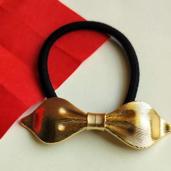 Bow shaped Metal hair tie