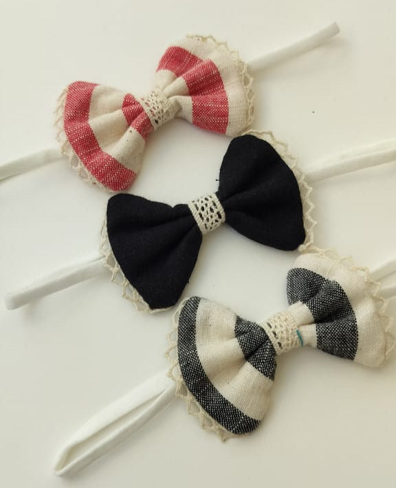 Bohemian Handmade Girl Bow Band (Set of 3)