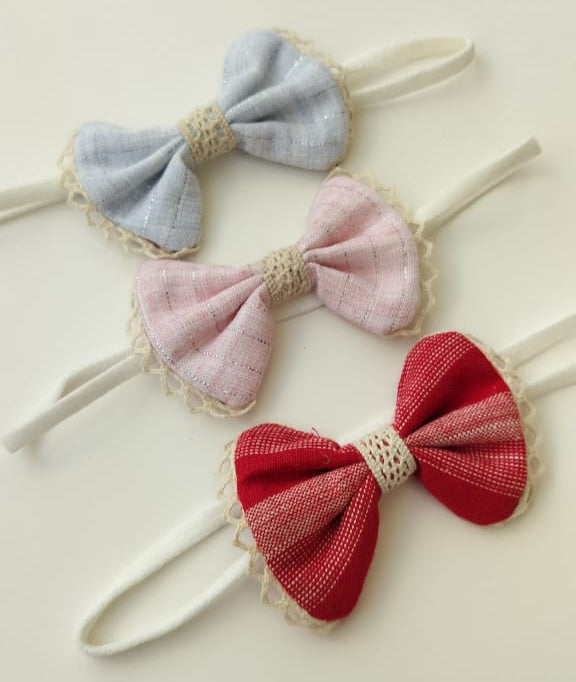 Pretty Handmade Girl Bow Band (Set of 3)