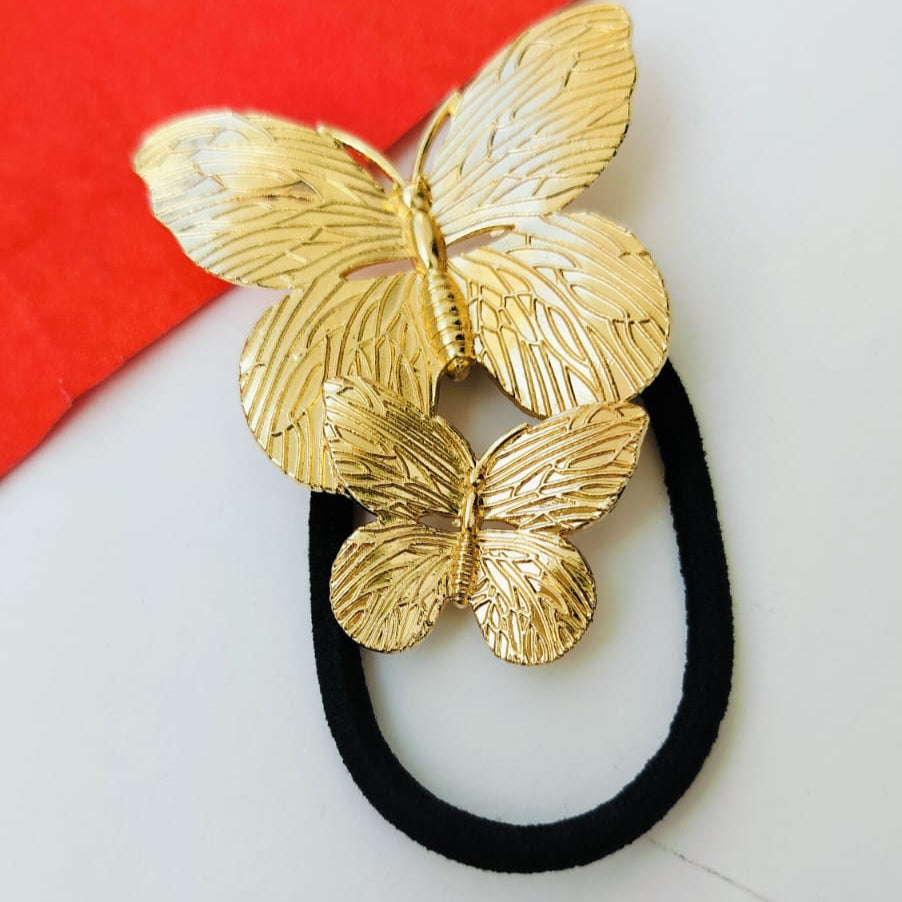 Twin Butterfly Metal Hair Tie