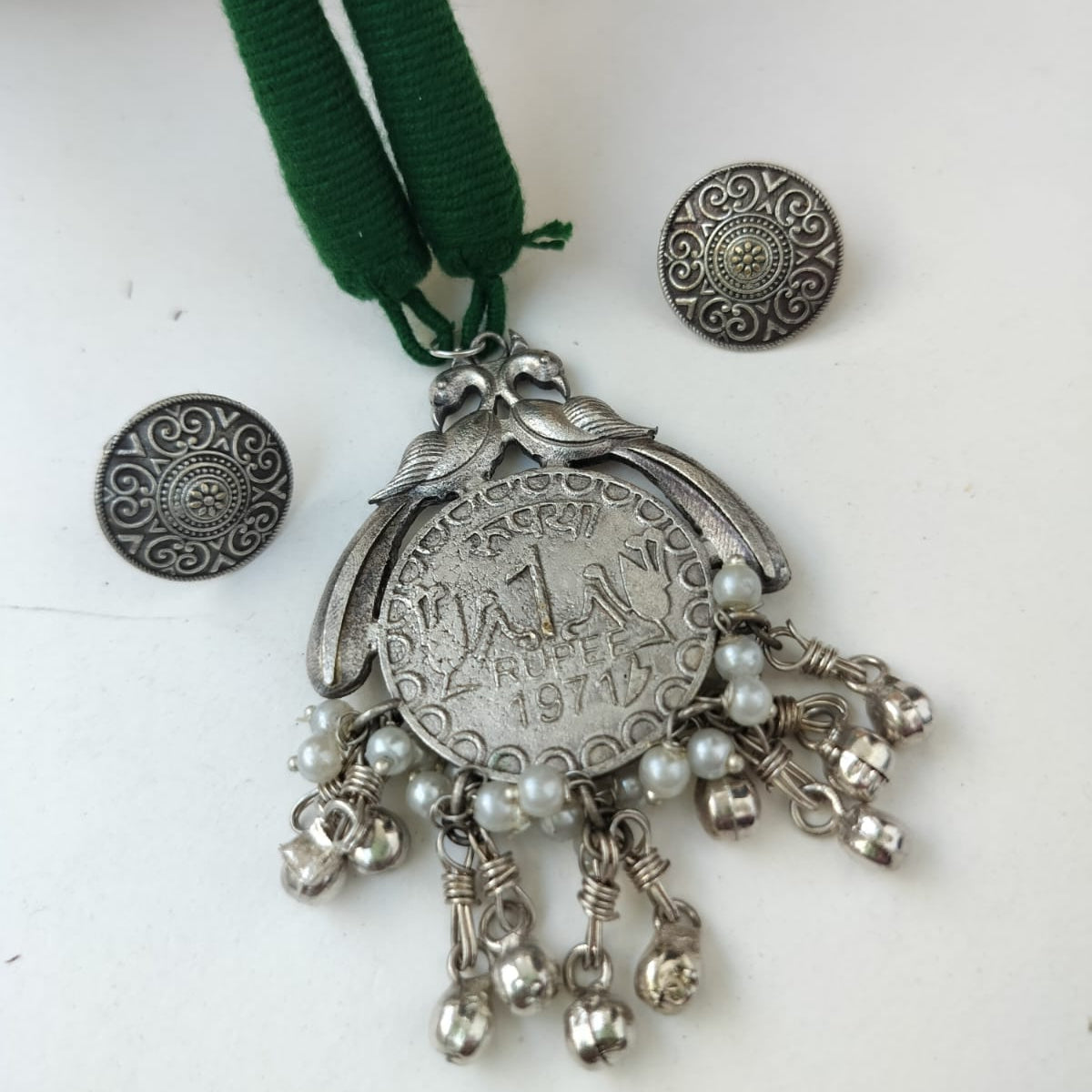 Coin thread oxidised Necklace set