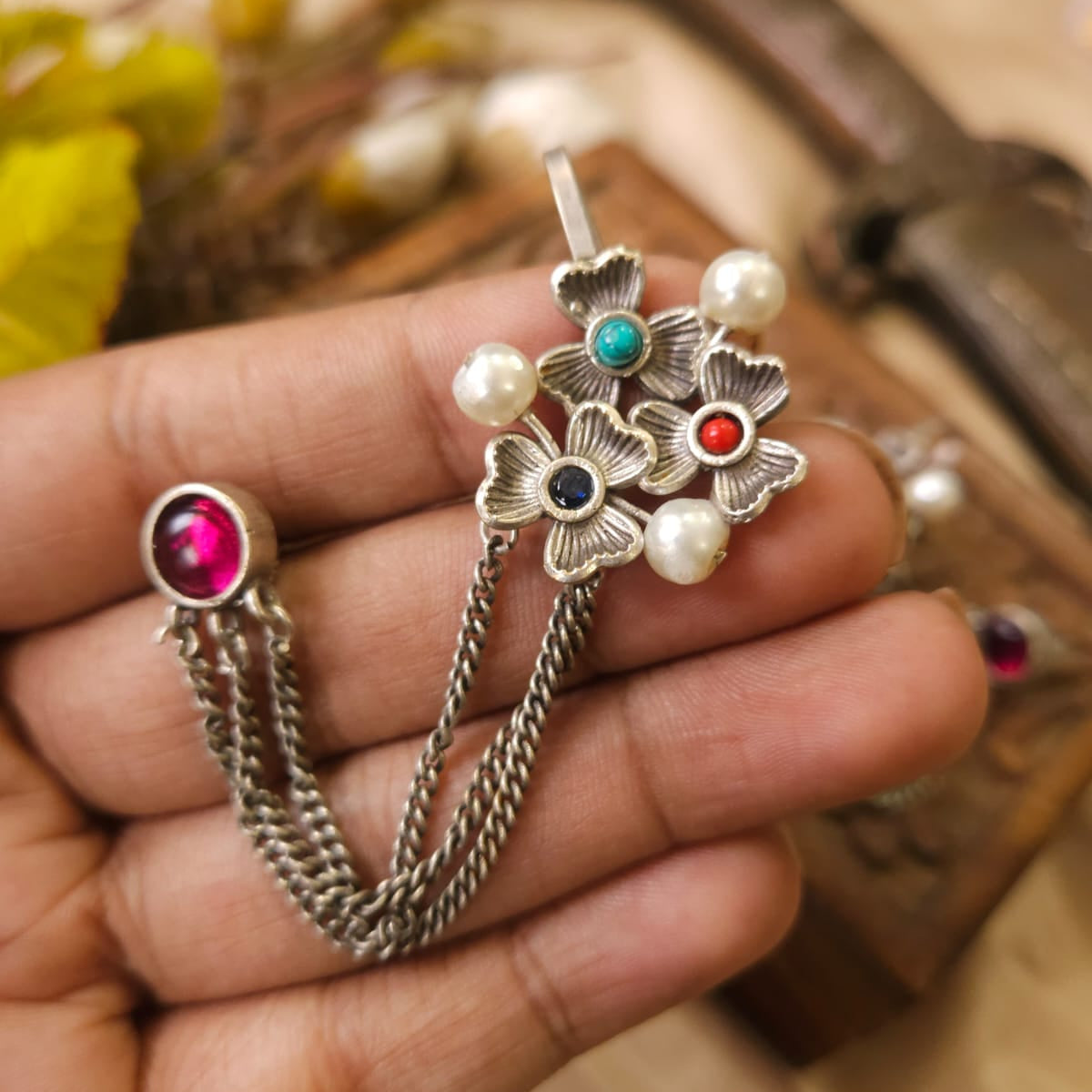 Bloom Multicolor Oxidized Earcuffs