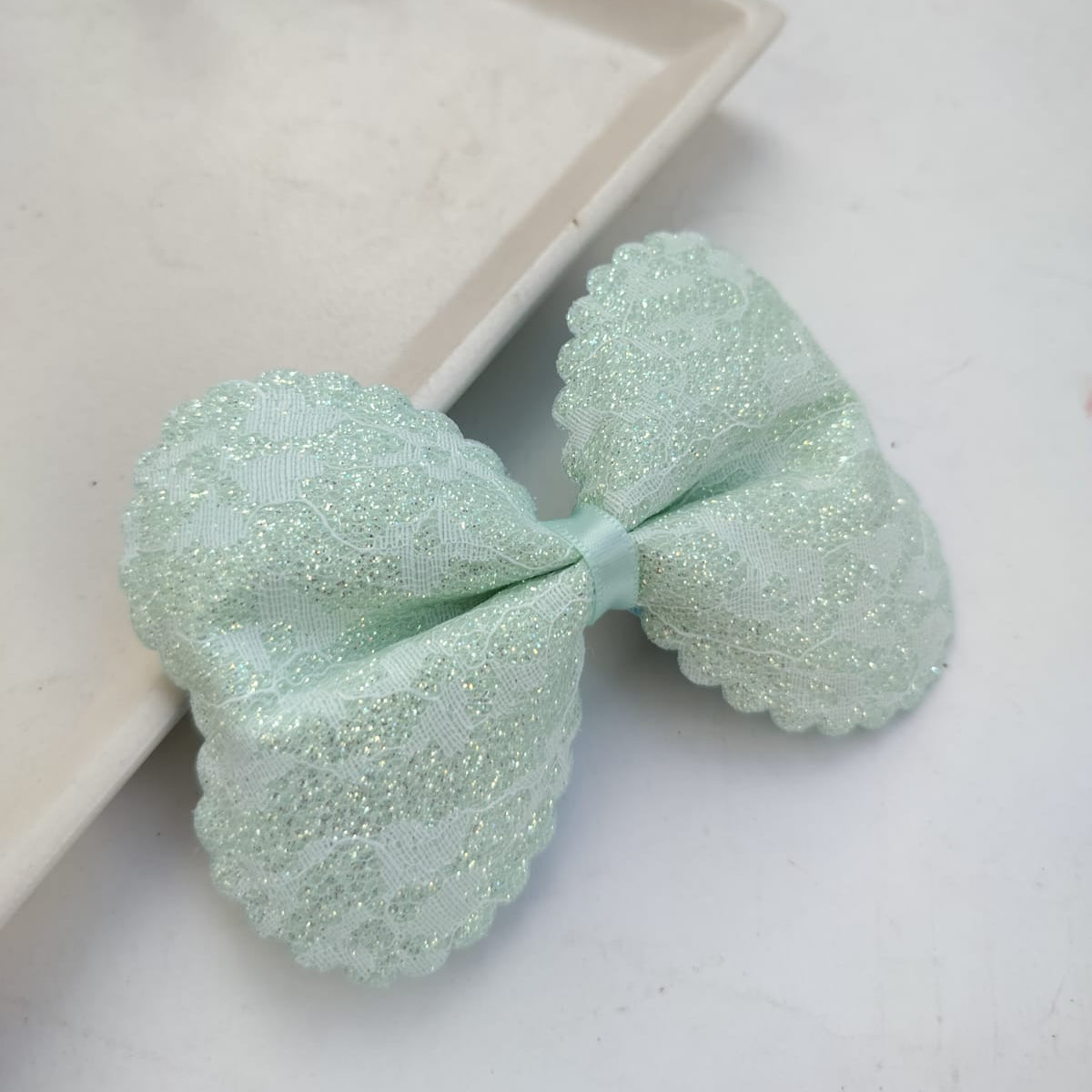 Frida Handcrafted Glittery Bow Hair Clip