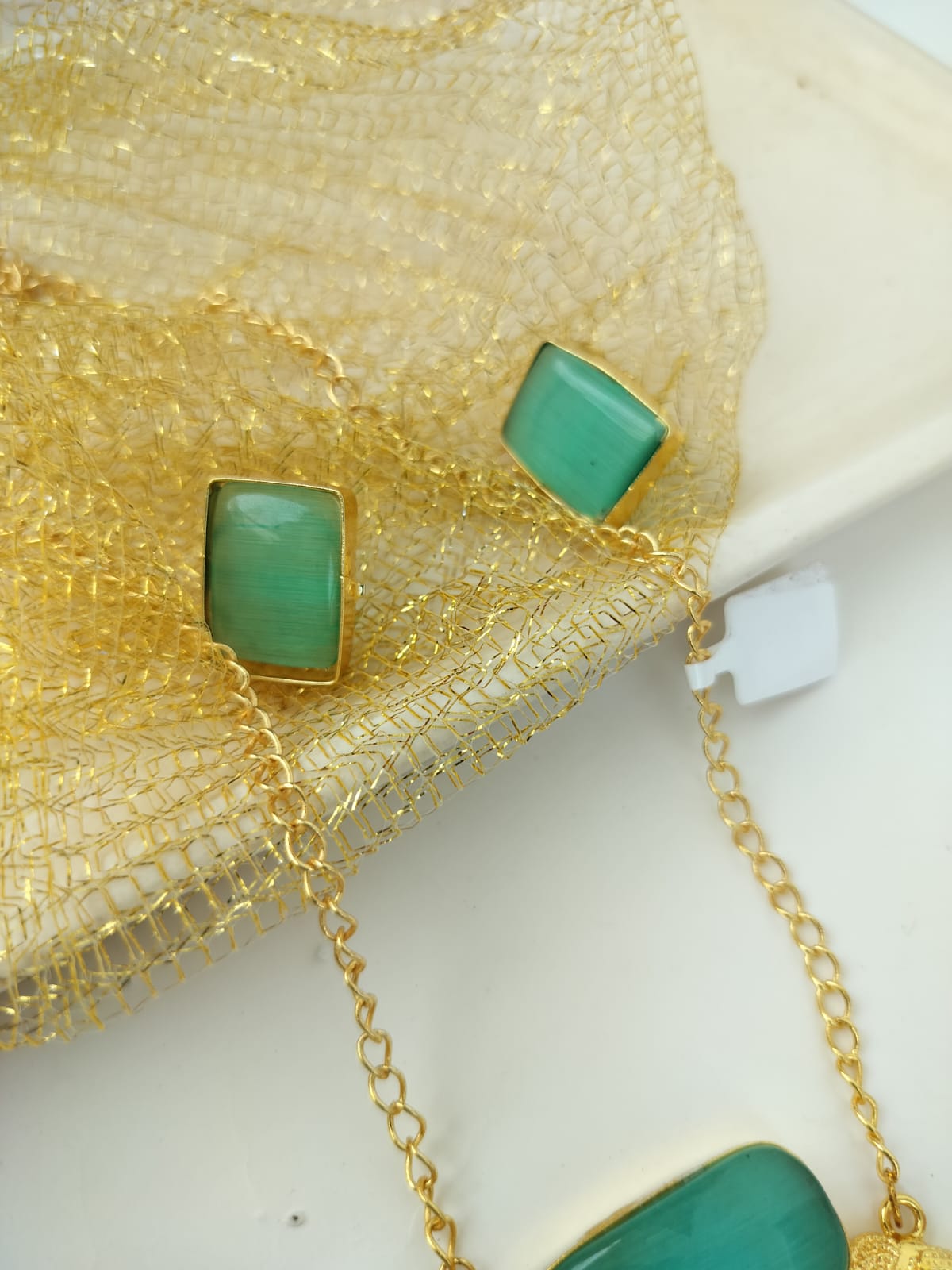 Fancy Pendant Necklace set (Sea Green)