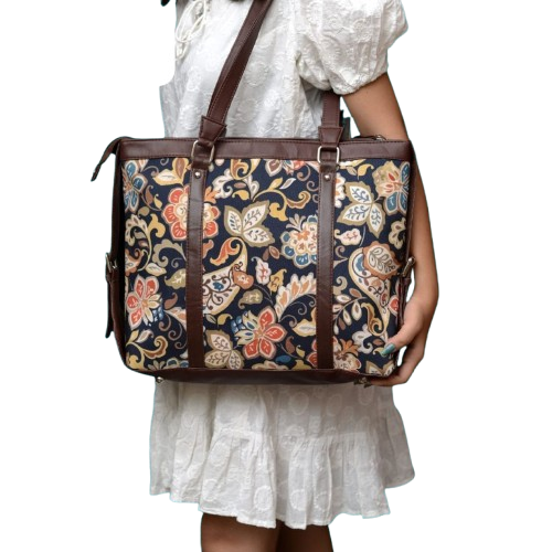 Multicolored printed laptop/ office bag