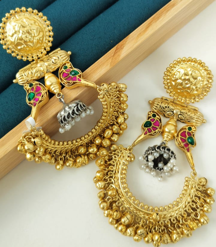 Aadya Gold Plated Chaandbali Earrings