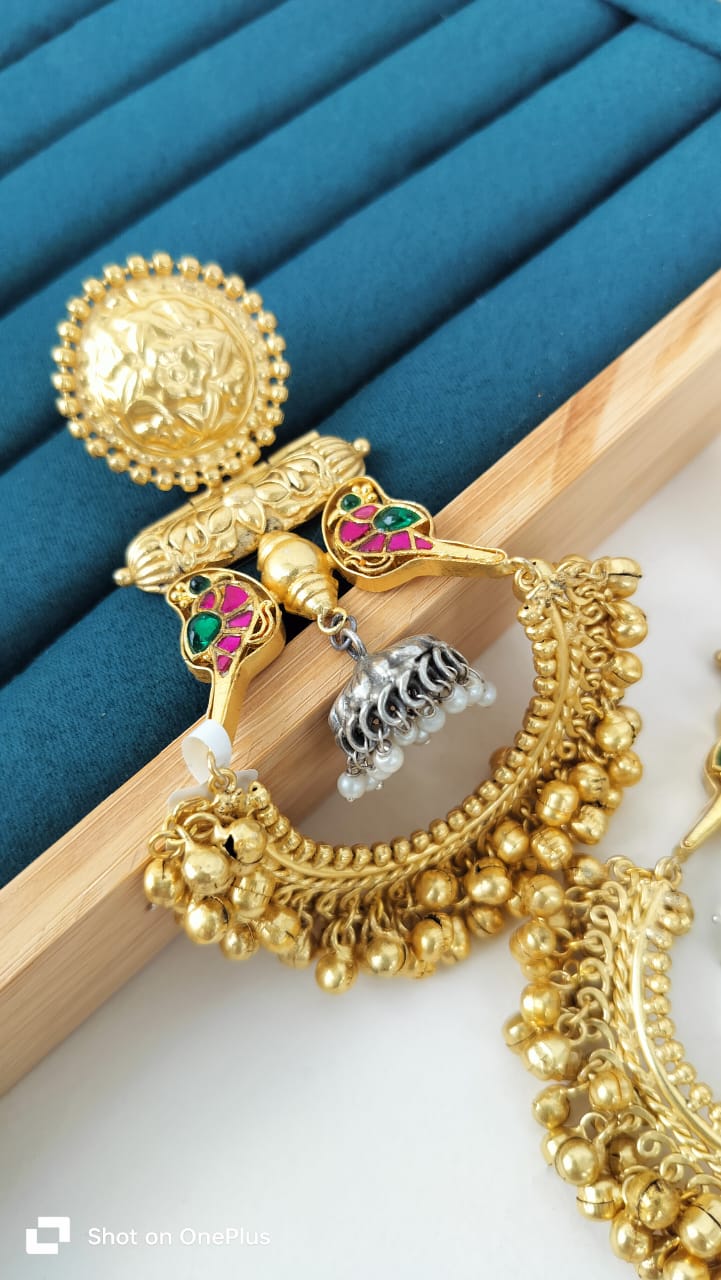 Aadya Gold Plated Chaandbali Earrings