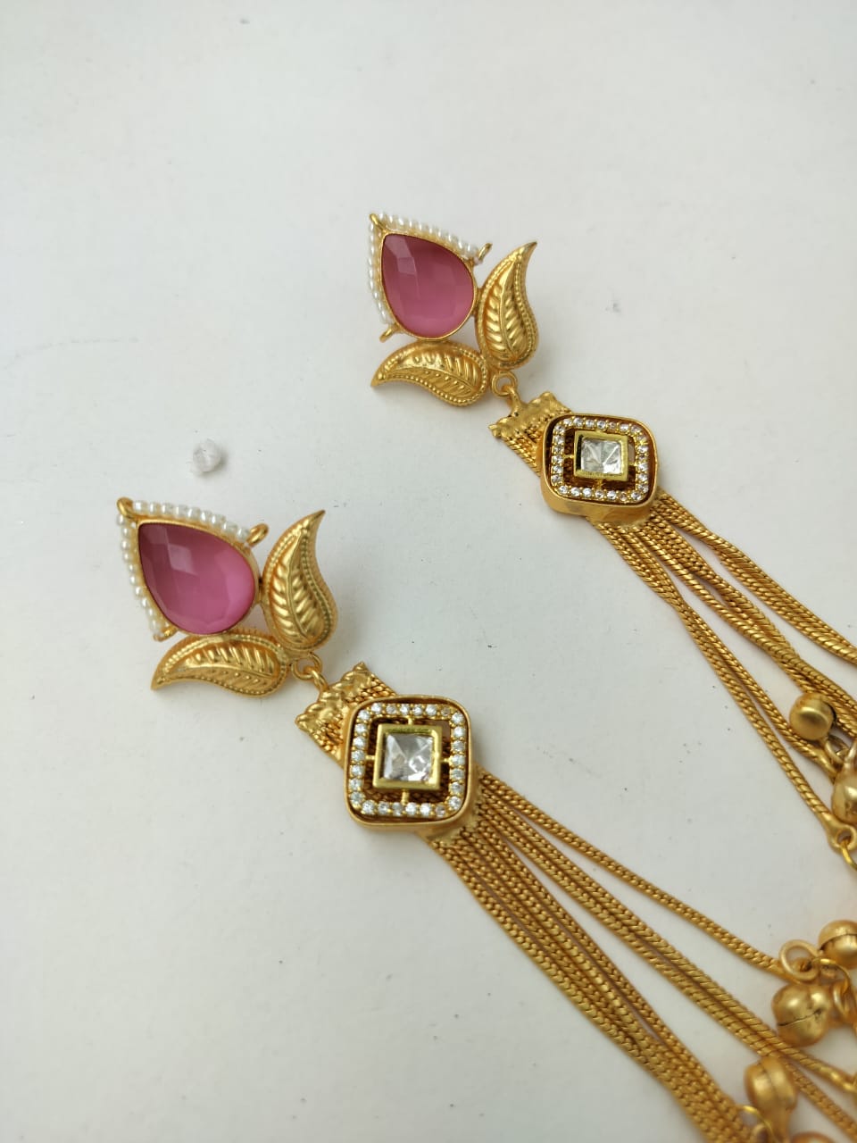 Kashmiri Earrings in Kundan Stone