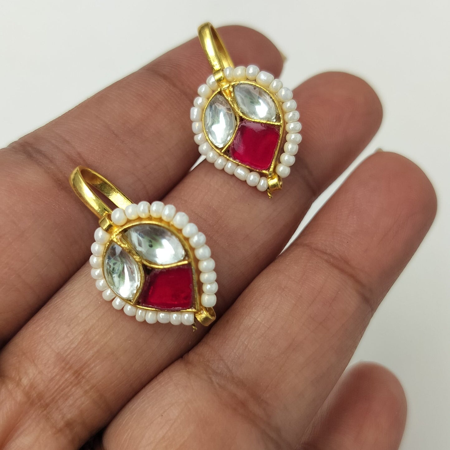 Pachi kundan Bugadi Earrings - Set of 2