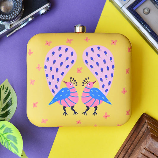 Peacock Printed Clutch