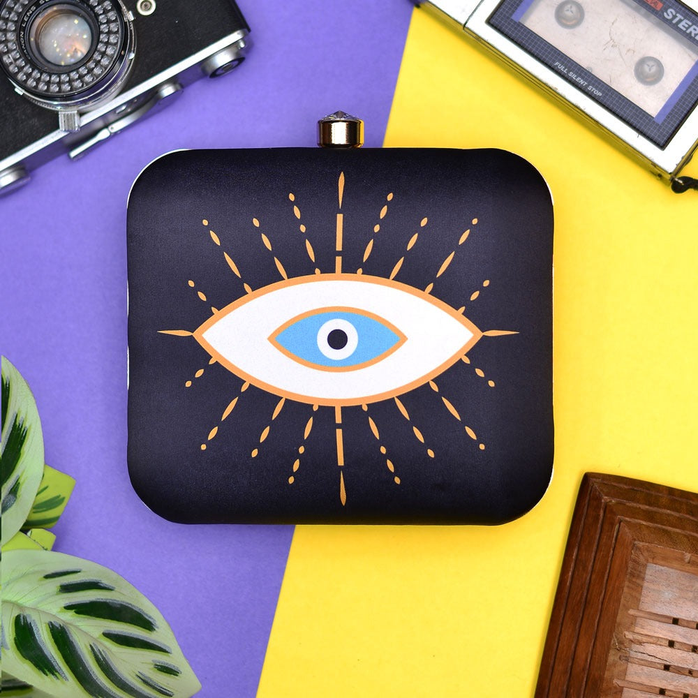 Evil Eye Printed Clutch