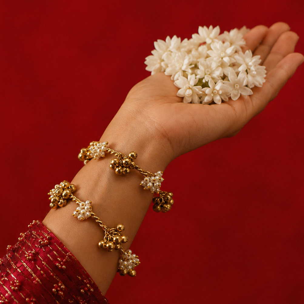 Ghungroo Pearl Bangles - Pair