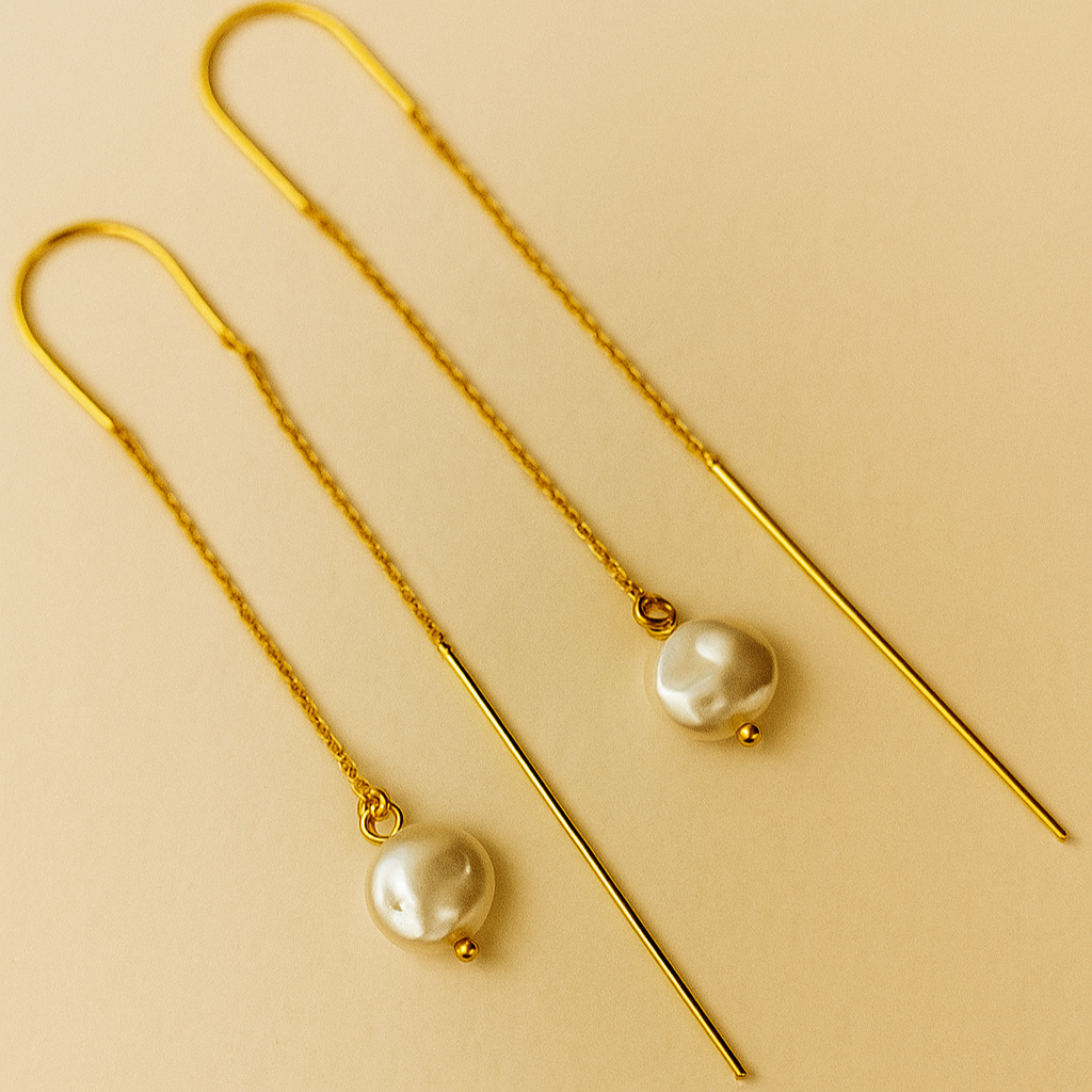 Baroque pearl sui dhaaga earrings