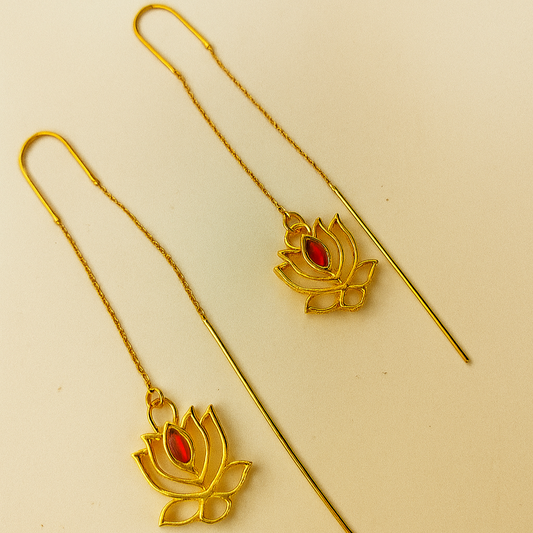 Lotus Gold Sui Dhaaga Earrings