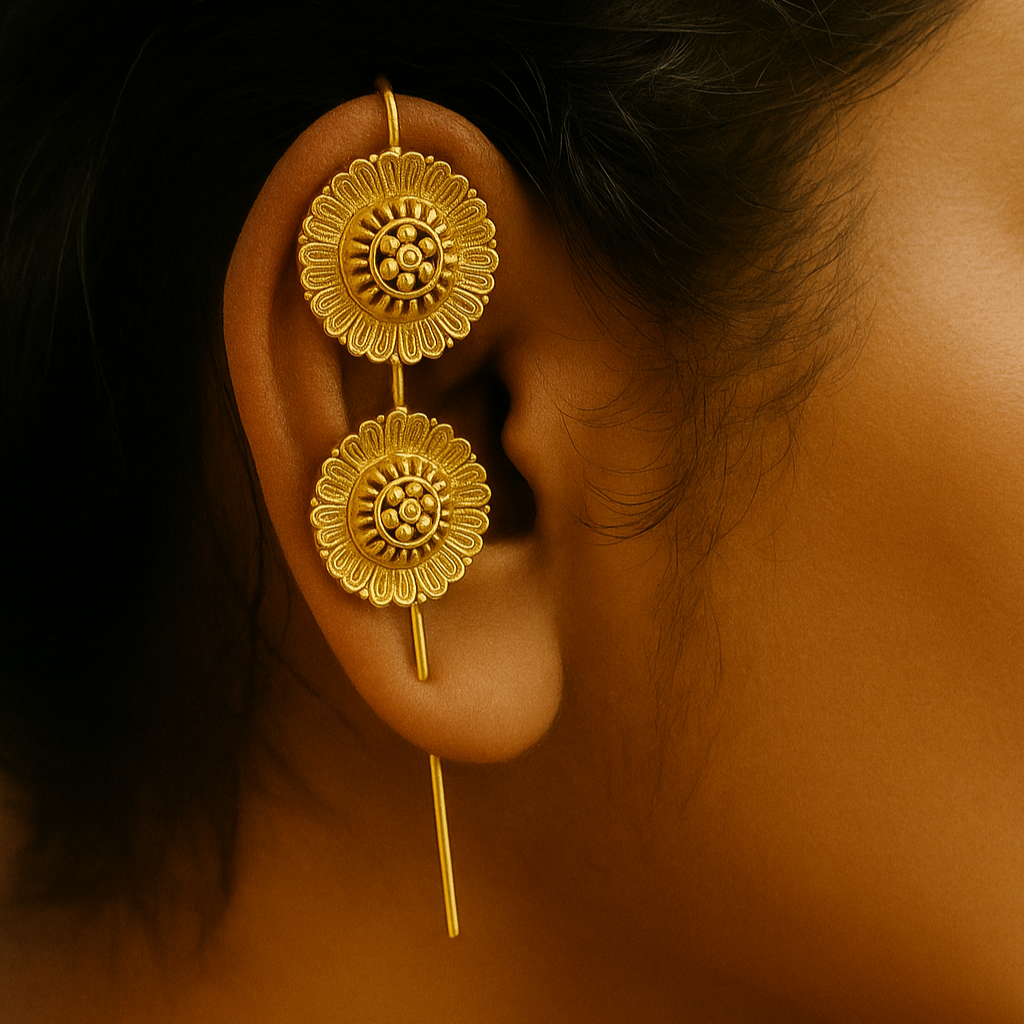 Chakra Golden Needle earcuff