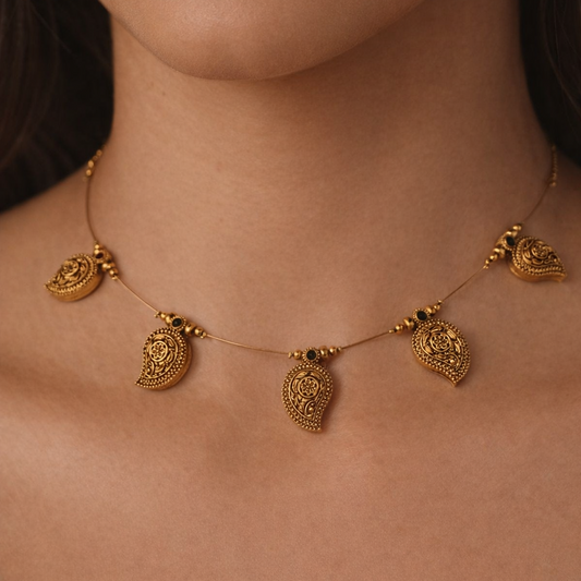 Mango Invisible Golden Neckpiece