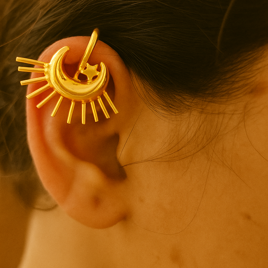 Celestial Radiance Gold Ear Cuff