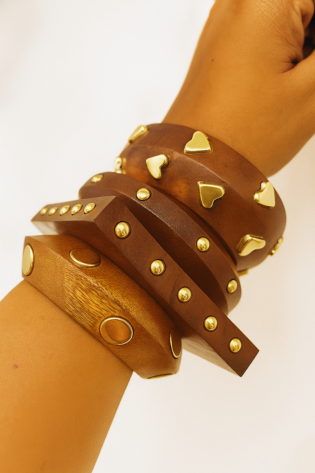 The Artisan Bold Stack – Set of 4 Handcrafted Wooden Bangles