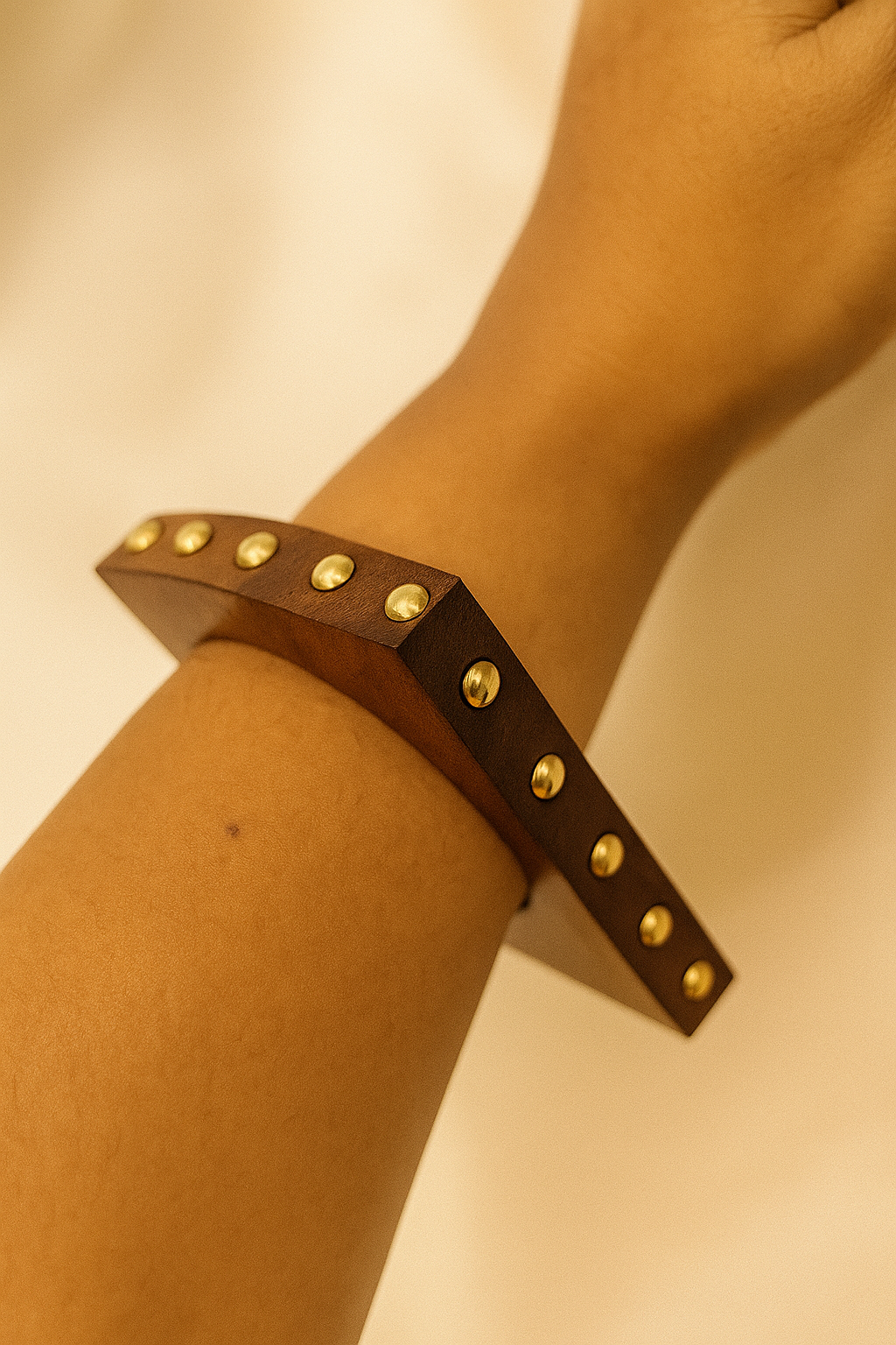 Bold Edge Square Wooden Bangle