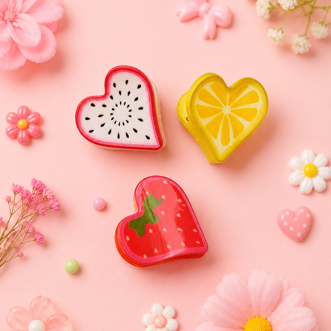 Fruity Claw Hair Clips - Set of 3