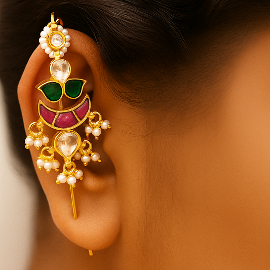 Ambika Kundan pearl earcuff