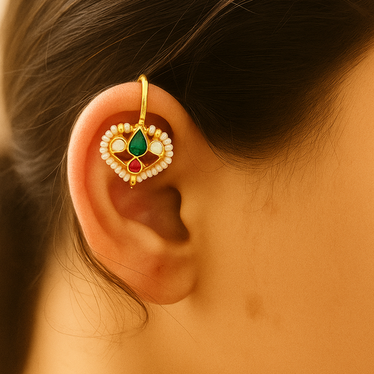 Dhana Kundan Pearl Bugadi Earrings