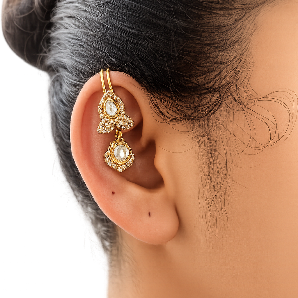 Dia Clip-On Kundan Bugadi Ear Cuff